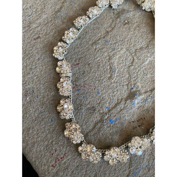 Estate Necklace Rhinestone Glam 1950s NG Collar Beautiful Hollywood - Picture 9 of 10